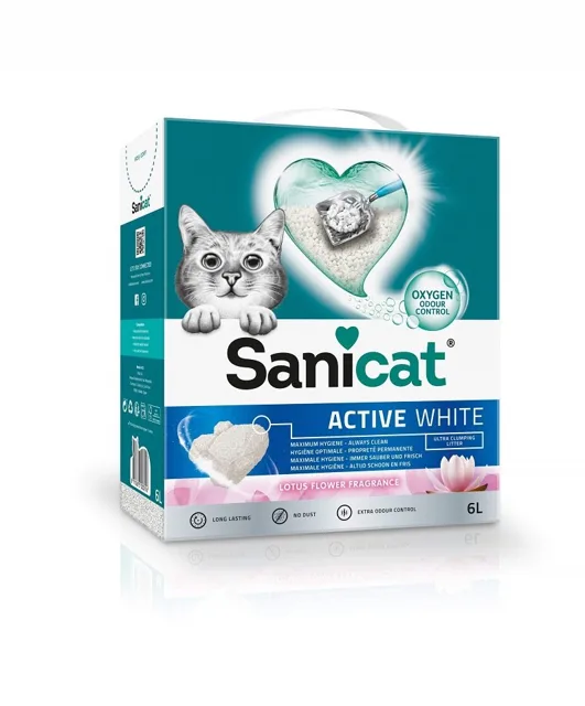 SANICAT Active White Lotus flower 6 L bentonitový kočkolit