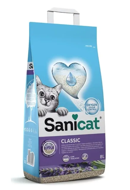 SANICAT Classic Lavender 8 l minerální stelivo pro kočky s vůní levandule
