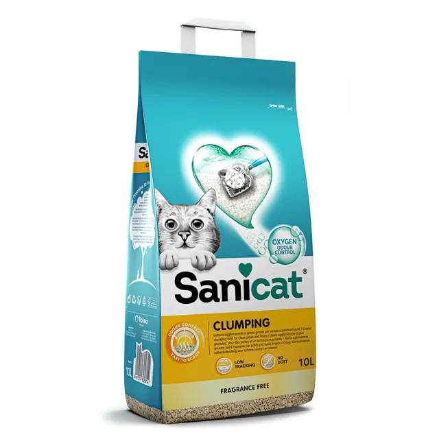 Sanicat hrudkující stelivo bez parfémů - 10 l