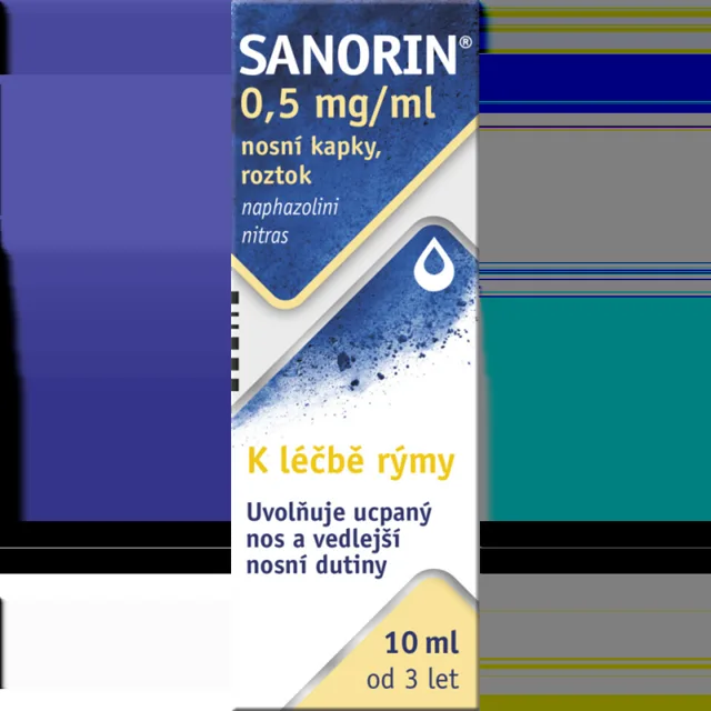 Sanorin 0,5 mg/ml nosní kapky, roztok 10 ml