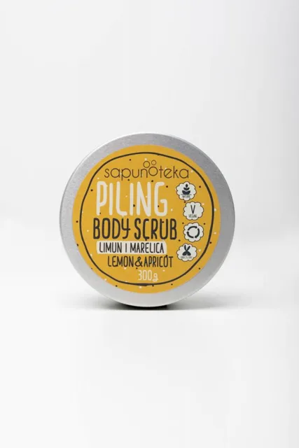 Sapunoteka Body Scrubs Lemon 220g - Citrusový tělový peeling s meruňkovým olejem