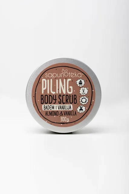 Sapunoteka Body Scrubs Vanilla 220g - Vanilkový tělový peeling s mandlovým olejem