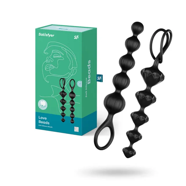 Satisfyer Love Beads – anální kuličky, černé
