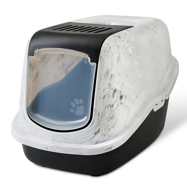 Savic Nestor Marble toaleta pro kočky - mramorově-amazonská zelená / botanická zelená