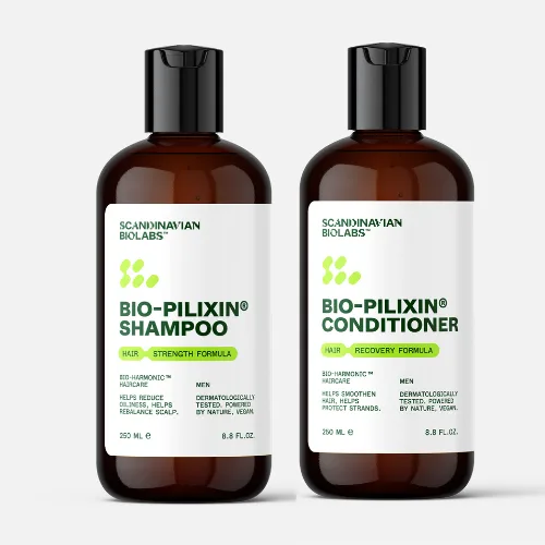 Scandinavian Biolabs Bio-Pilixin – sada šamponu a kondicionéru pro muže, 2× 250 ml