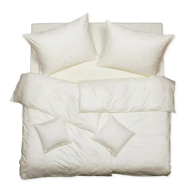 SCANquilt povlečení EXCLUSIVE TENCEL PLUS peříčka smetanová 140 x 200/70 x 90 cm