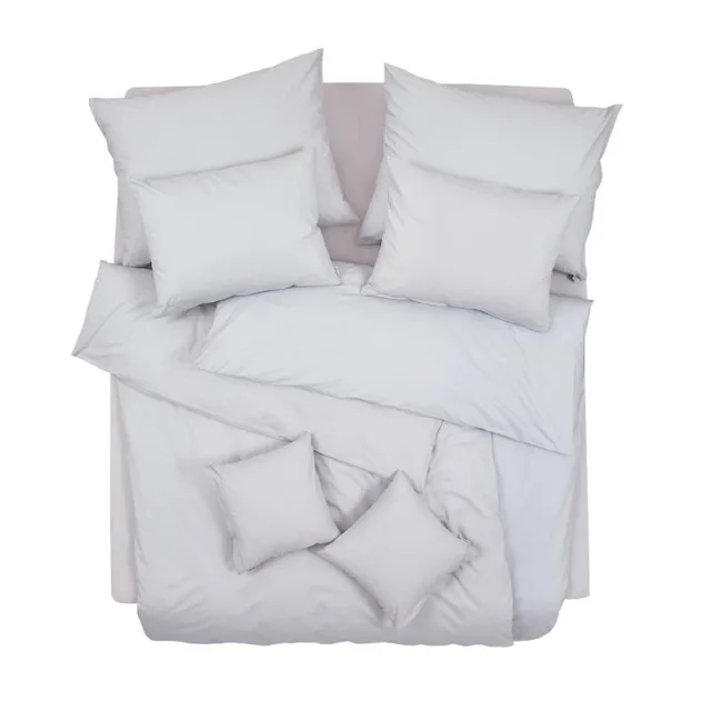 SCANquilt povlečení KLASIK PLUS UNI světle šedá 140 x 200/70 x 90 cm
