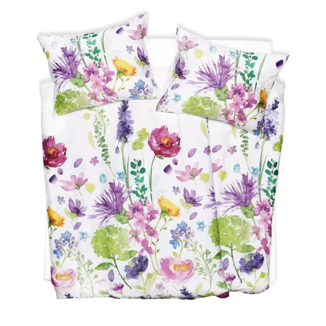 SCANquilt povlečení SATÉN TENCEL DESIGN florisa bílopestrá 140 x 200/70 x 90 cm