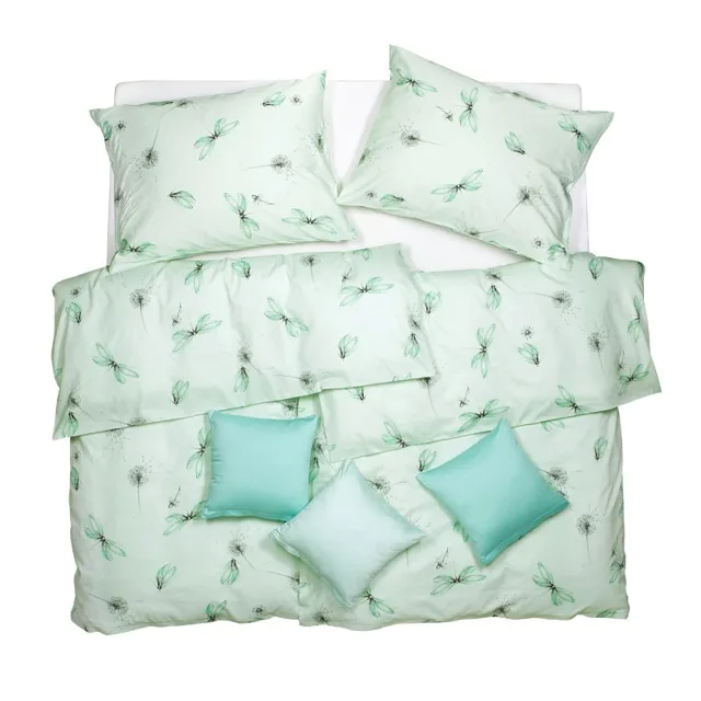 SCANquilt povlečení SATÉN TENCEL DESIGN morning mentolová 140 x 200/70 x 90 cm