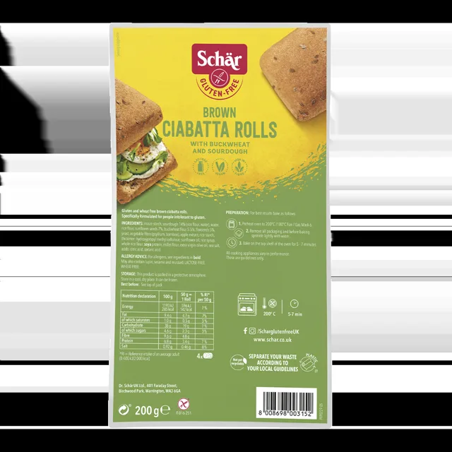 SCHÄR Ciabatta Rustica vícezrnné pečivo bez lepku 4x50 g