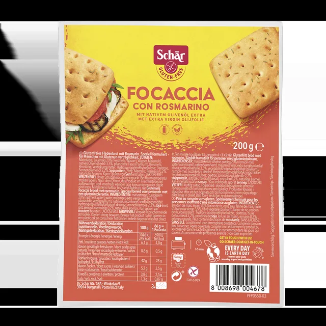 SCHÄR Focaccia con rosmarino pečivo bez lepku 200 g