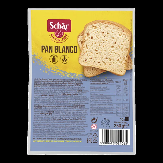 SCHÄR Pan blanco bílý krájený chléb bez lepku 250 g