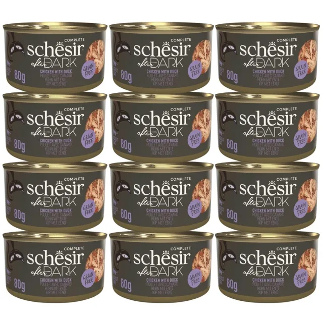 SCHESIR After Dark Kuřecí v kachním vývaru 12x80 g mokré krmivo pro kočky