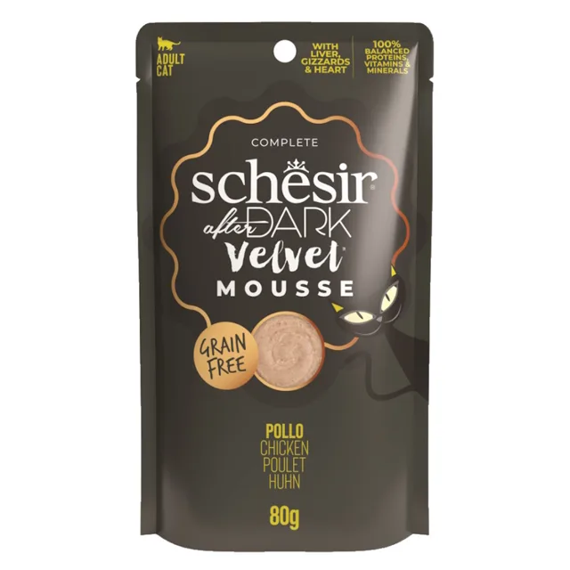 SCHESIR After Dark Velvet kapsička pro kočky kuře pěna 80 g