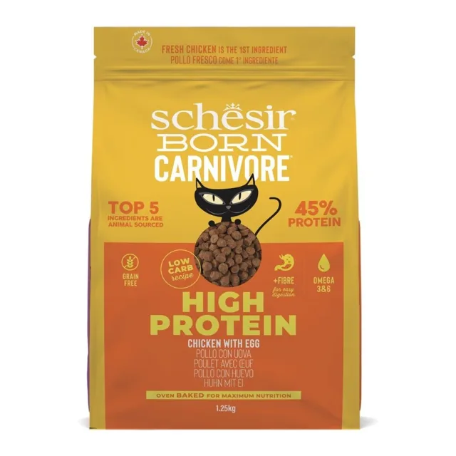 SCHESIR Born Carnivore Kuřecí s vejcem 1,25 kg granule pro dospělé kočky