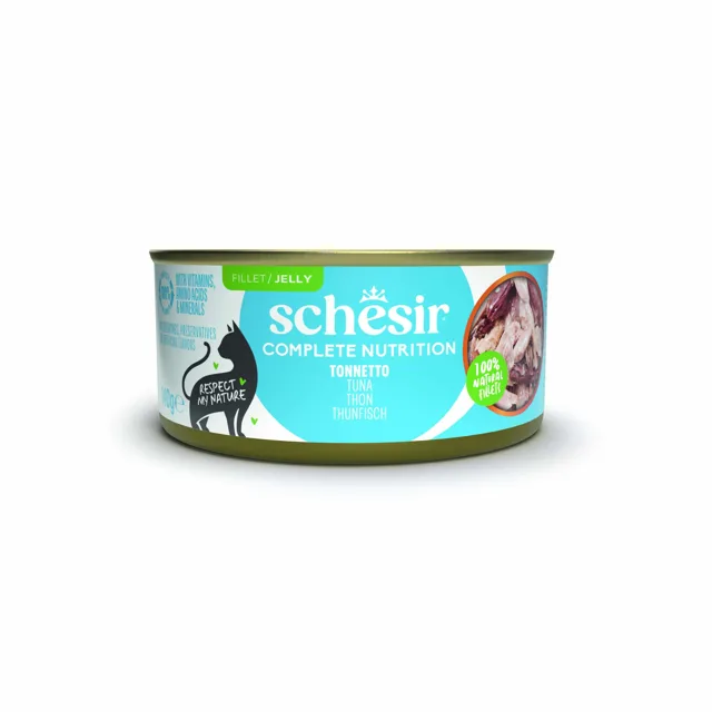 Schesir Complete Nutrition Filet v želé 6 x 140 g - tuňák s krevetami