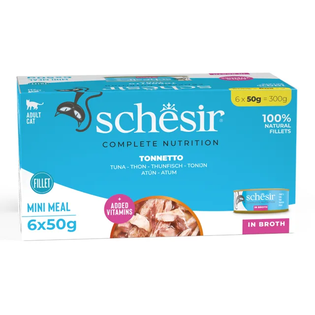 Schesir Complete Nutrition Filet ve vývaru 24 x 50 g - výhodné balení - tuňák