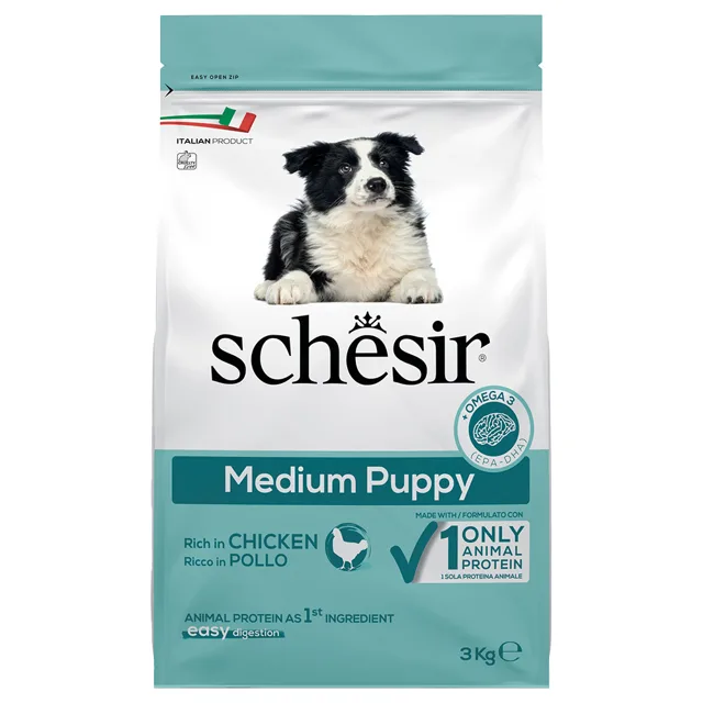 Schesir Dog Dry Medium Puppy s kuřecím - 12 kg