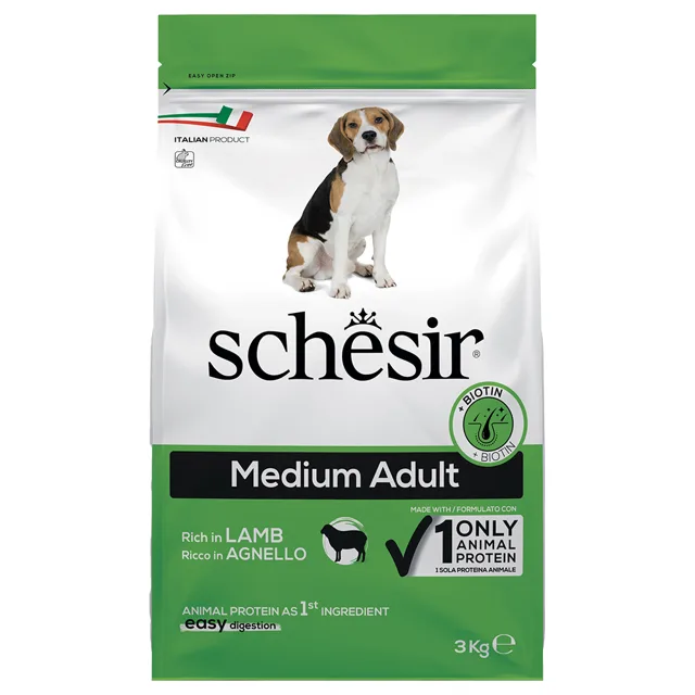 Schesir Dog Medium Adult s jehněčím - výhodné balení: 2 x 12 kg