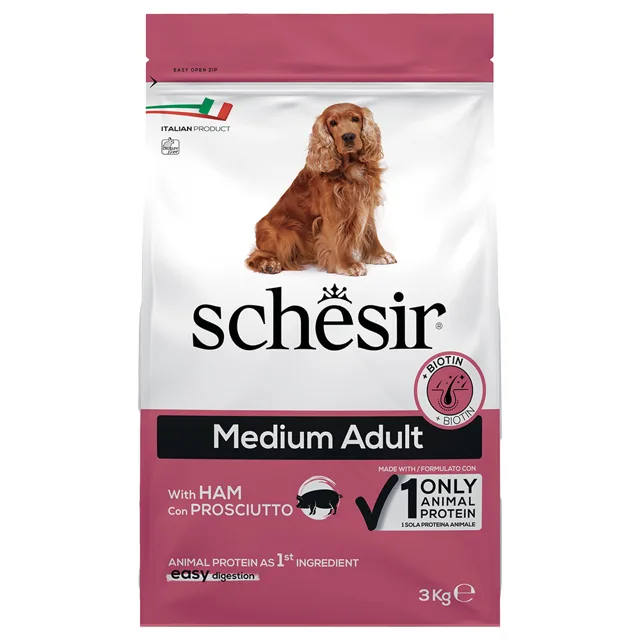 Schesir Dog Medium Adult se šunkou - 3 kg