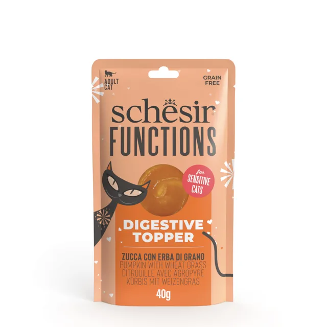 Schesir Functions Digestive Topper 12 x 40 g - dýně s mladou zelenou pšenicí