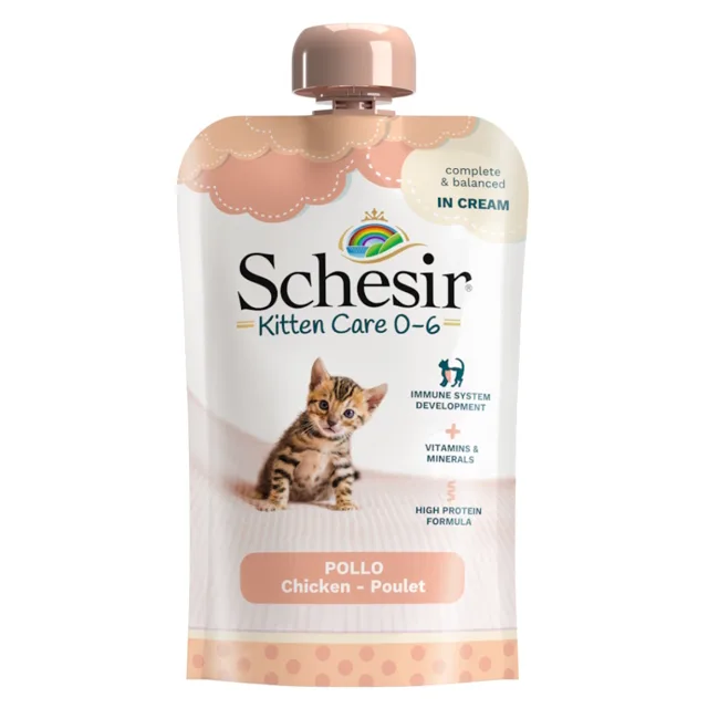 SCHESIR Kitten kapsička pro koťata kuře v krému 150 g
