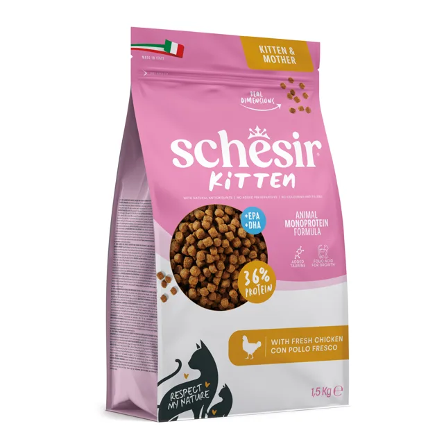 Schesir Kitten s kuřecím - výhodné balení: 3 x 1,5 kg