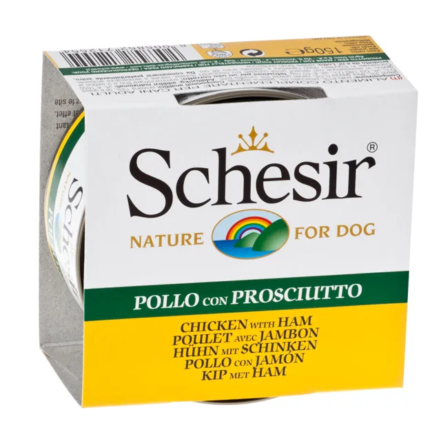 Schesir konzervy 12 x 150 g - kuřecí plátky se šunkou