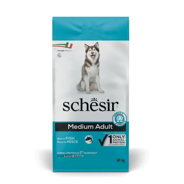 SCHESIR Original Medium Adult Ryby 12 kg granule pro dospělé psy středních plemen