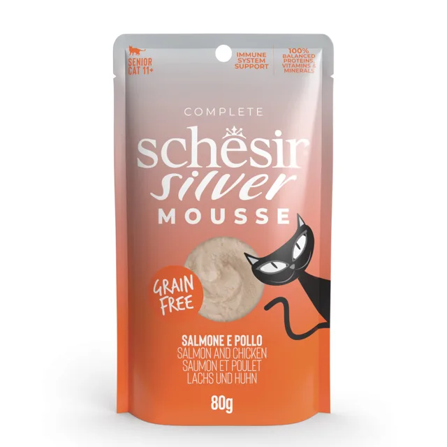 Schesir Silver Mousse 12 x 80 g - losos a kuřecí