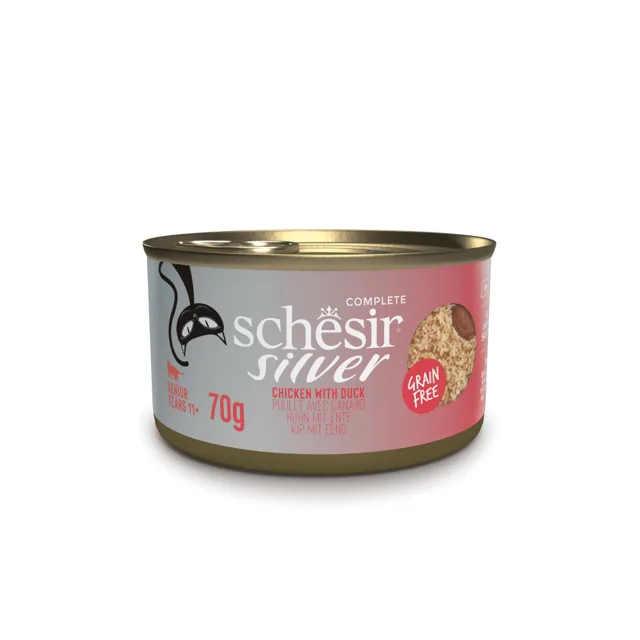 Schesir Silver Senior 12 x 70 g - Kuře a kachna