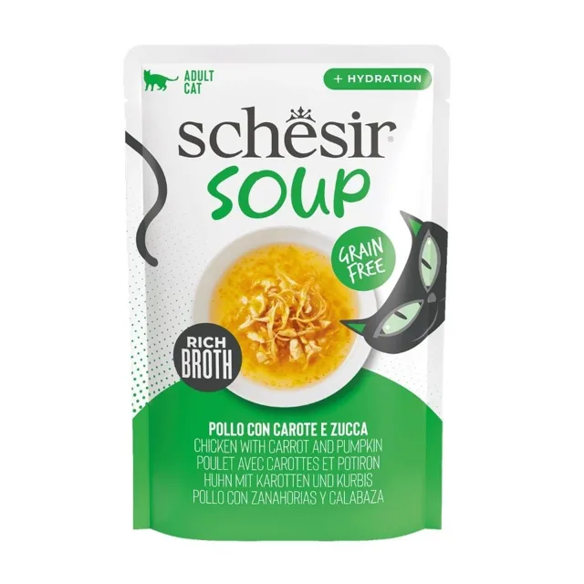 SCHESIR Soup Kuřecí s dýní 40 g doplňková polévka pro kočky