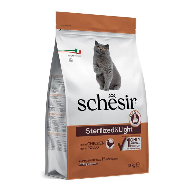 Schesir Sterilized a Light s kuřecím - 10 kg