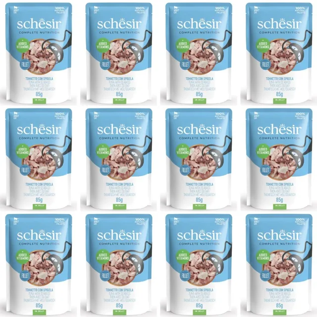 SCHESIR Tuňák s mořským vlkem v želé pro kočky 12x85 g