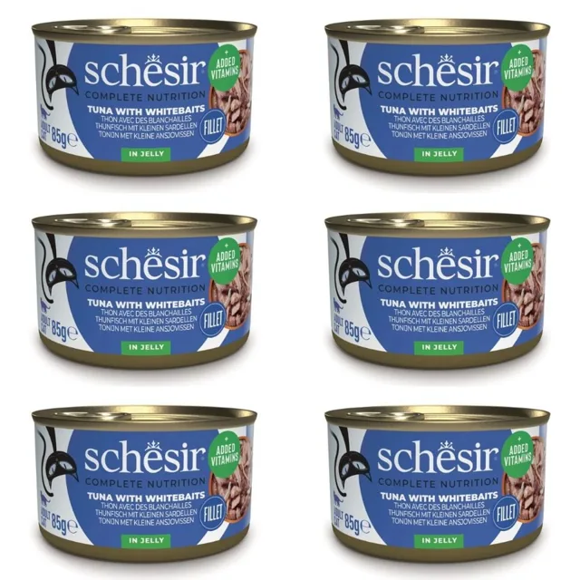 SCHESIR Tuňák se šproty v želé pro kočky 6x85 g