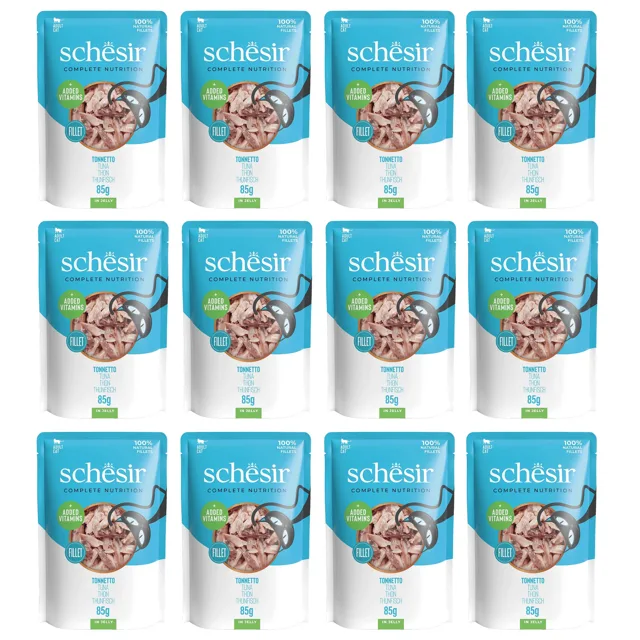 SCHESIR Tuňák v želé pro kočky 12x85 g