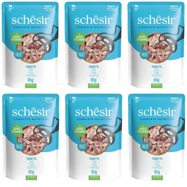 SCHESIR Tuňák v želé pro kočky 6x85 g
