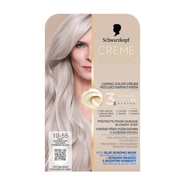 Schwarzkopf Creme Supreme 10-55 chladná stříbrná blond barva na vlasy 60 ml