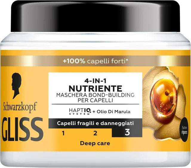 Schwarzkopf Gliss 4 v 1 vyživující maska pro zlepšení pevnosti vlasů 400 ml