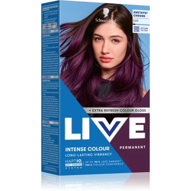 Schwarzkopf LIVE Intense Colour permanentní barva na vlasy odstín U69 Amethyst Chrome 1 ks