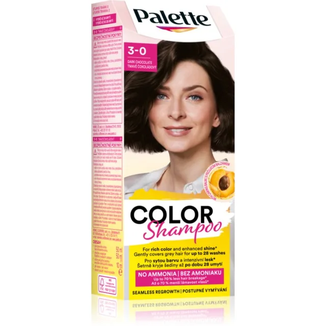 Schwarzkopf Palette Color Shampoo tónovací šampon odstín 3-0 Dark Chocolate 50 ml