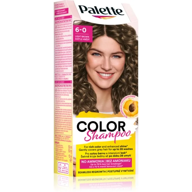 Schwarzkopf Palette Color Shampoo tónovací šampon odstín 6-0 Light Brown 50 ml