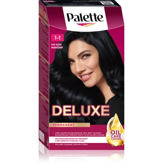 Schwarzkopf Palette Deluxe permanentní barva na vlasy odstín 1-1 Modročerný 1 ks