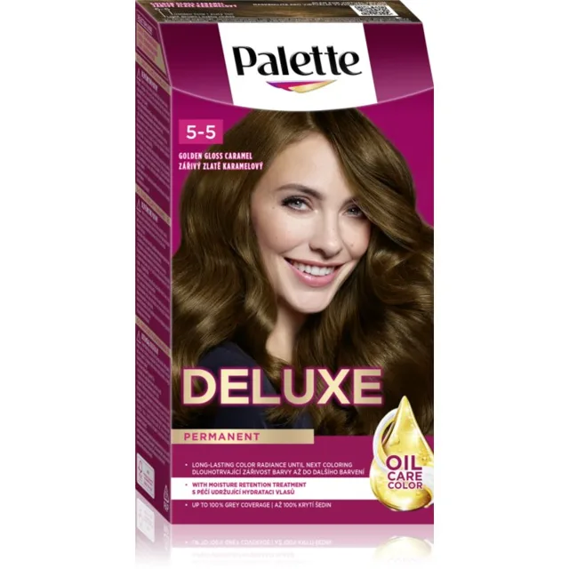 Schwarzkopf Palette Deluxe permanentní barva na vlasy odstín 5-5 Zářivě Hnědý 1 ks