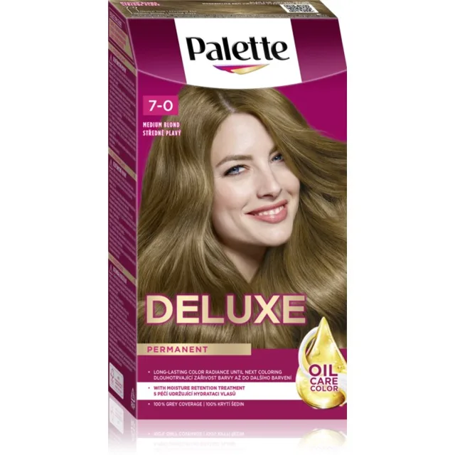 Schwarzkopf Palette Deluxe permanentní barva na vlasy odstín 7-0 Středně Plavý 1 ks