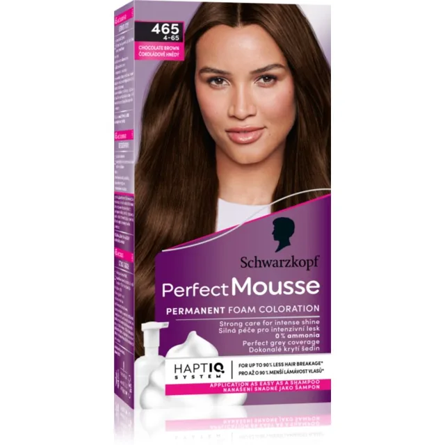Schwarzkopf Perfect Mousse permanentní barva na vlasy odstín 465 Čokoládově hnědý 1 ks