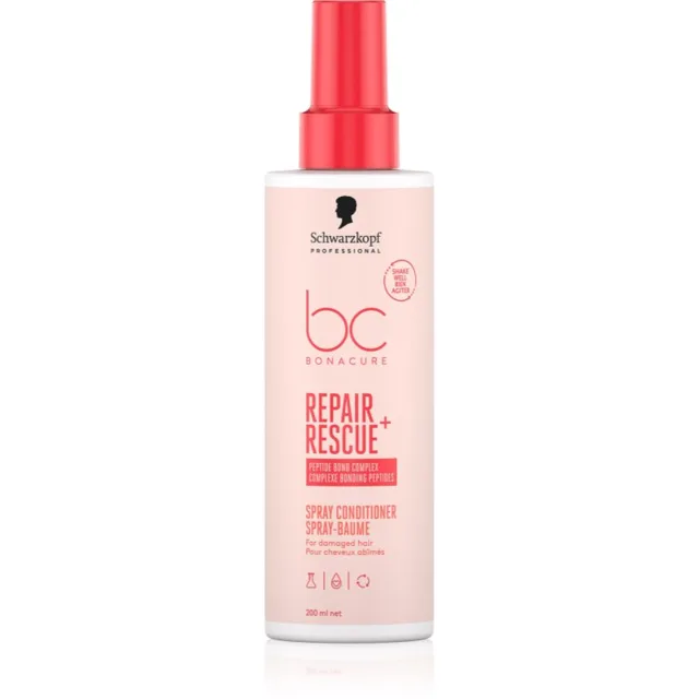 Schwarzkopf Professional BC Bonacure Repair Rescue+ bezoplachový kondicionér pro poškozené vlasy ve spreji 200 ml