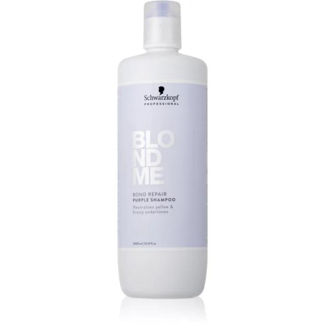 Schwarzkopf Professional Blondme Bond Repair Purple Shampoo fialový šampon pro blond vlasy 1000 ml