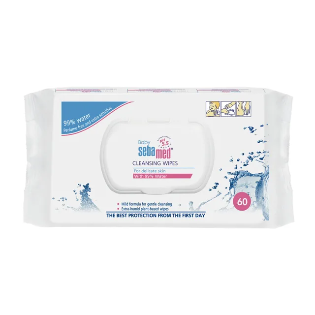Sebamed Vlhčené ubrousky pro děti s 99 % vody Baby (Cleansing Wipes) 60 ks