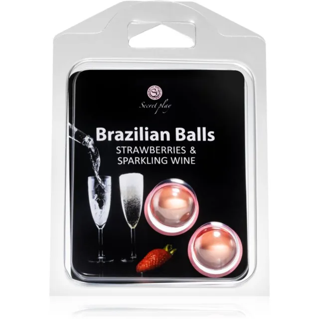 Secret play Brazilian 2 Balls Set tělový olej Strawberry and Sparkling Wine 8 g